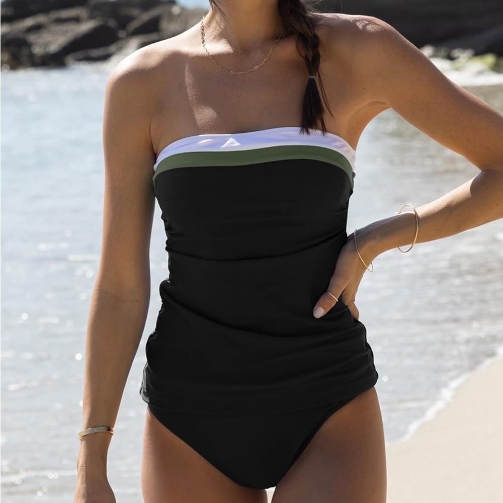 BeachSissi color block tankini bathing suit set